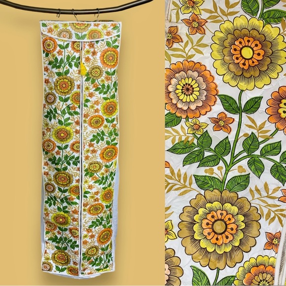 v i n t a g e :: MCM Floral Vinyl Hanging Closet Dress Storage - Picture 1 of 15